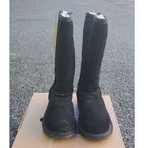New EMU 100% Australian sheepskin WALLABY Hi Kids K10101 Black/Noir